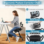Kneeling Chair, Ergonomic Kneeling Chair with Back Support, kneelings Office Chairs with Adjustable Height and Lumbar Support for Banking Meeting Room Office Home Reception,Improve Postures