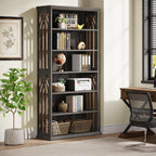Tribesigns 6-Tier Gray Bookshelf, 75-Inch Tall Bookcase, Large Bookshelves and Bookcases Freestanding Display Shelves, Wood Book Shelf for Living Room, Home Office, Bedroom, Gray