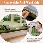 Custom Bay Window Cushions, Window Seat Cushions for Indoor Furniture, Breakfast Nook, Mudroom, Banquette Bench Cushion, Simple and Stylish Herringbone Fabric, Non-Slip & Removable, Pipe Design