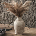 Ceramic Flower Vase 8.3（inc） Gray Rustic Farmhouse Decor Living Room Home Decor Bedroom Decorations for House Book Shelf Office Coffee Desk Dining Fireplace Floor vase