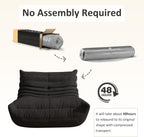 Giant Bean Bag Chair for Adults,Comfy Lazy Fireside Accent Chair with Memory Foam,Cozy Single Floor Sofa Couch Boneless Chaise Lounge for Living Room Bedroom Gaming Room(Black,1Seater)