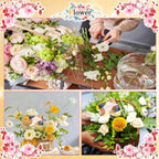 30 Pcs Metal Wire Floral Picks 13 Inch Wire Place Card Holder, Metal Table Name Number Clips Picture Stand, Round Photo Memo Flower Card Holder for Wedding Party Birthday Cake (Silver Round)