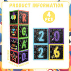 4 Pcs 2026 Preschool Balloon Boxes Kindergarten Graduation Decorations Memorable Grad Party Supplies for for Pre K Congrats Indoor Outdoor Congrats Grad Home Door Decor