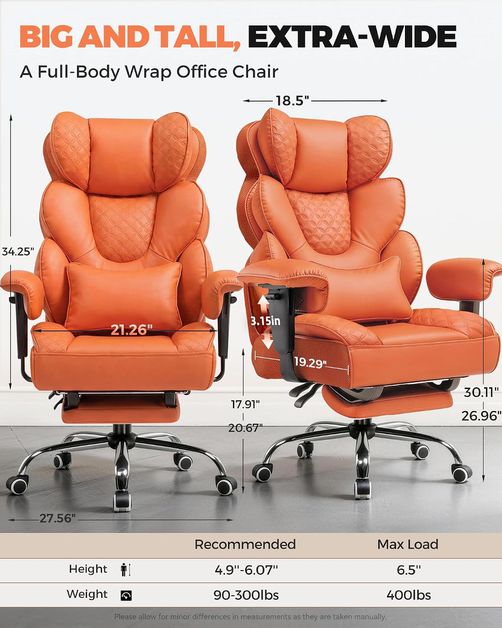 GTPLAYER Big and Tall Gaming Chair Ergonomic Heavy Duty Office Chair Racing Seat with Adjustable Lumbar Pillow Footrest 150° Reclining Thickened Armrests Breathable Mesh for Esports/PC Gaming