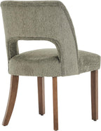 VKNOW Wooden Dining Chairs Set of 2, Modern Fabric Upholstered Dining Room Chair Kitchen Chairs, Farmhouse Dinner Chair for Kitchen Dining Room, Green