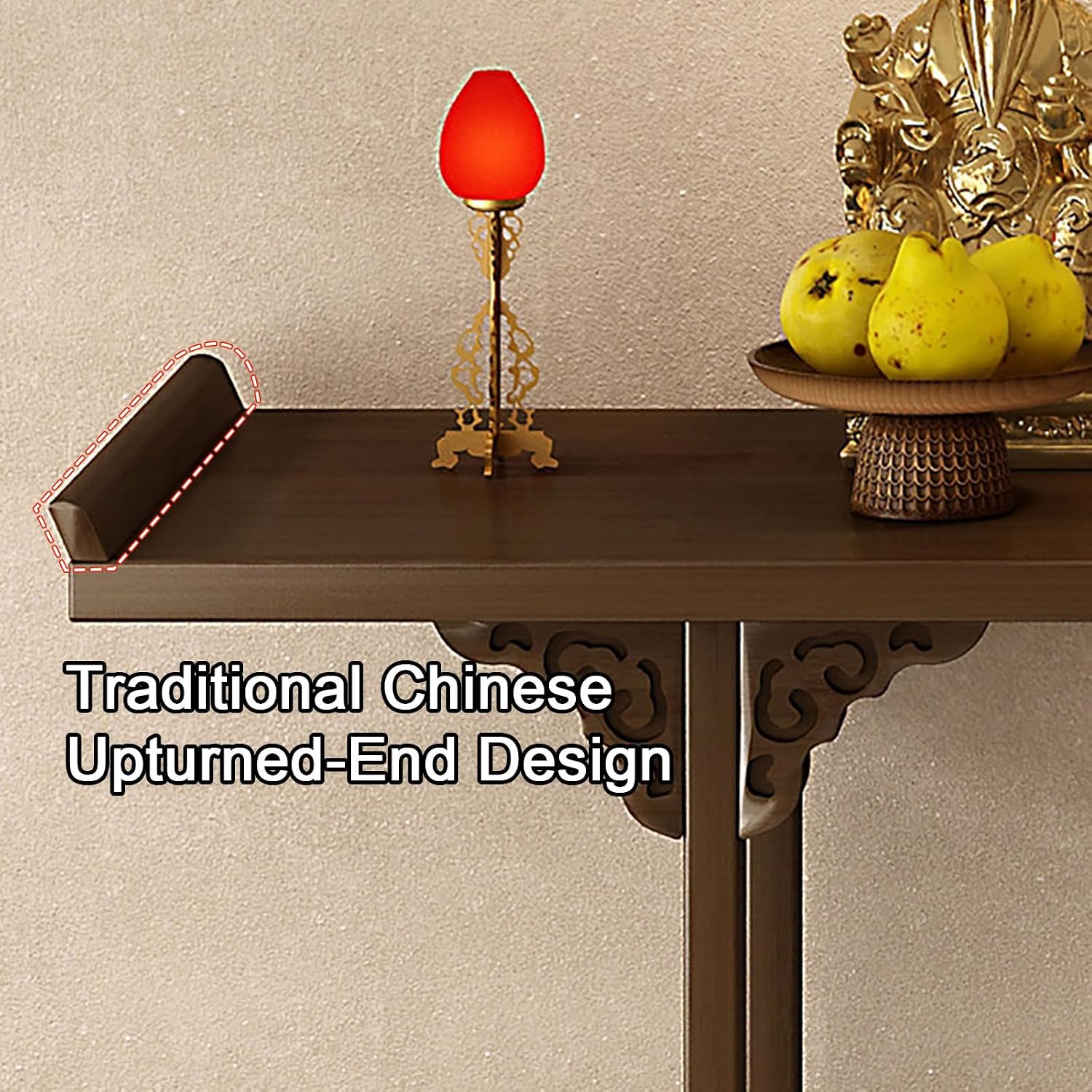 Altar Table Buddha Altar Table with Storage Drawer for Home Retro Chinese Style Altar Shel ffor Incense and Pray for Living Room, Study Room 80cm/31.4in