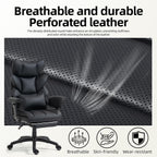 Office Chair,Executive Ergonomic Office Chair with Pocket Spring Cushion, High Back Computer Gaming Chair with Adjustable Armrests, Lumbar Support, Footrest, Executive Chair - Black PU Leather