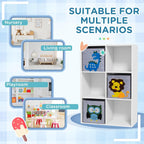 Toy Organizer, Toy Storage with 3 Storage Bins and Cute Animal Design, Toy Shelf for 3+ Years Old, White