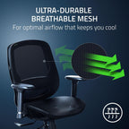 Razer Fujin Mesh Ergonomic Gaming Chair: Ultra-Durable & Breathable - 130 Degree Recline - Adjustable Lumbar Support - 3D Padded Armrests - Premium Frame - Sturdy Build