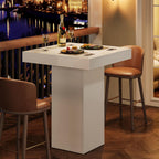 Tribesigns Square Bar Table, Modern Kitchen Dining Table, Counter Height Pub Cocktail Tables for Dining Room, Tavern, Coffee Corner, Party, 31.5 x 31.5 x 39.4 Inches, White