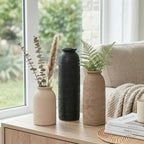 Ceramic Vase Set of 3, Small Flower Rustic Vase Home Decor Neutral Modern Farmhouse Boho Pampas Pottery Vases Decorative Centerpiece for Table Mantel Shelf Living Room Kitchen Bathroom