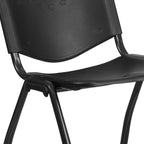 EMMA + OLIVER 880 lb. Capacity Black Plastic Stack Office Side Chair
