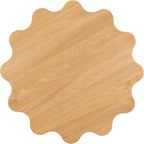 SAFAVIEH Home Collection – Forsythe Natural Brown Accent Table with Lower Shelf, Scalloped Round Design (ACC9201B)