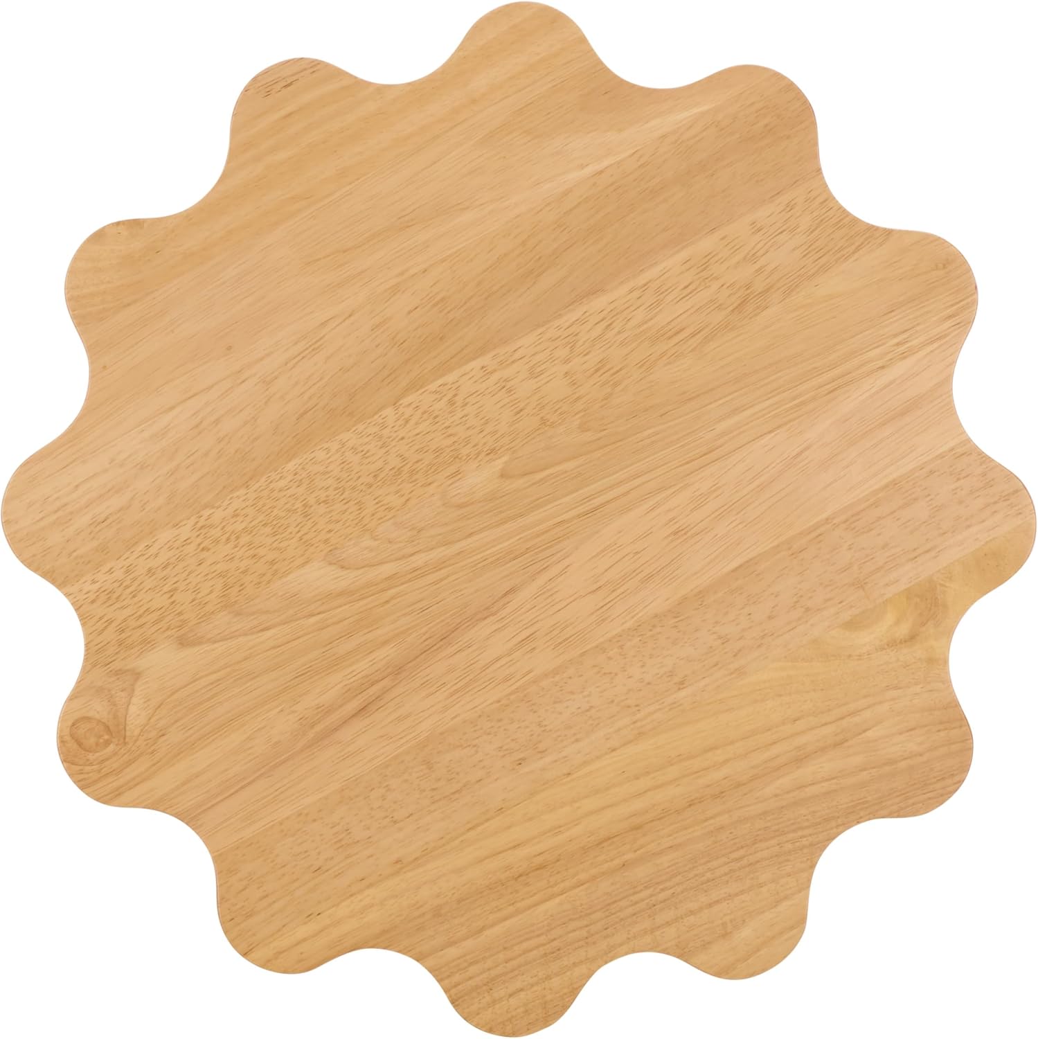SAFAVIEH Home Collection – Forsythe Natural Brown Accent Table with Lower Shelf, Scalloped Round Design (ACC9201B)