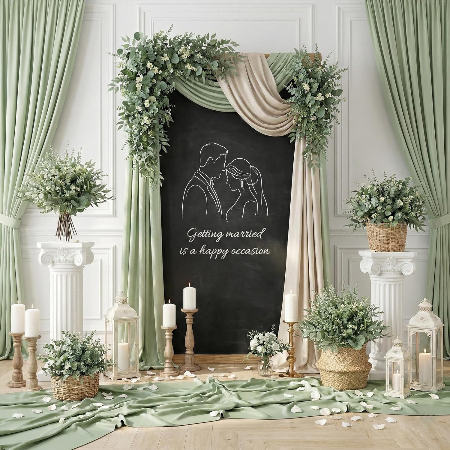 lovemoon 130 Pcs Artificial Mixed EucalyptusStems Bulk, 5 Kinds of Faux GreeneryEucalyptus Leaves Bulk for Vase Wedding DIY Bouquets Floral Arrangement Home Decor (130, Green)