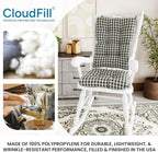 Klear Vu The Gripper Non-Slip Rocking Chair Cushion Set with Thick Padding, Includes Seat Pad & Back Pillow with Ties for Indoor Living Room Rocker, 17x17 Inches, 2 Piece Set, Gingham Black