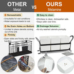 Czlizdyt Large Kitchen Utensil Holder, Drainage Utensil Caddy for Countertop, 3pcs Bins Set Cooking Utensil Organizer for Spoons, Spatulas, White