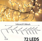 Enchanted Willow Vine Lights for Wall - 1.5m (5ft) with 72 LEDs, 8-Mode led Twinkling Tree Branch Light for Living Room, Bedroom Home Decor, Holiday Decor and Party Ambiance, Yellow