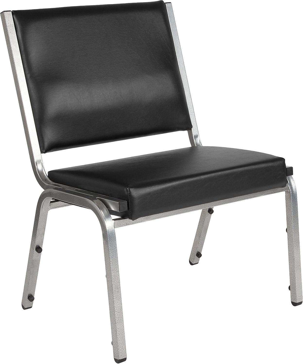 EMMA + OLIVER 950 lb. Rated Black Antimicrobial Vinyl Bariatric Medical Reception Chair