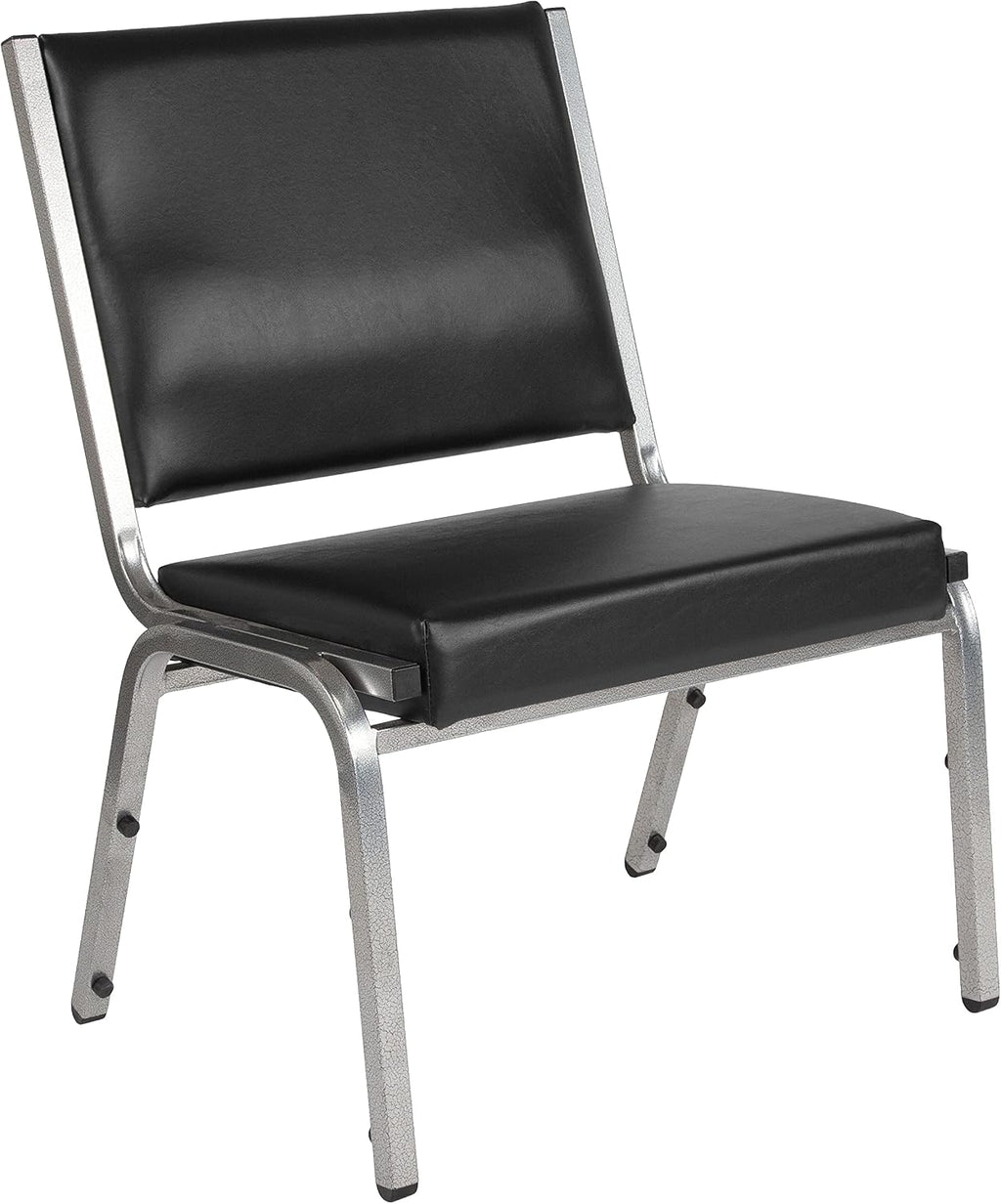 BizChair 950 lb. Rated Black Antimicrobial Vinyl Bariatric Medical Reception Chair