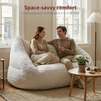 Relefree 70.9" Modern Loveseat Sofa,Oversized Bean Bag Chairs for Adults,Plush Modern Boneless Loveseat,Bean Bag Couch for Reading,Mini Small Couches for Living Room,Bedroom,Apartment,Cream White