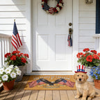 Patriotic Door Mat 250th Anniversary America USA Doormat,4th of July 17"x28" Patriotic Coir Mat with Bald Eagle & Stars Mat,Non-Slip Independence Day Freedom Memorial Day Porch Front Decor