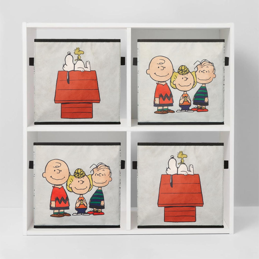 Idea Nuova Storage Cubes for Kids,2 Pack Collapsible Fabric Bins with Handles, Organizer Boxes for Bedroom, Playroom & Nursery,Peanuts