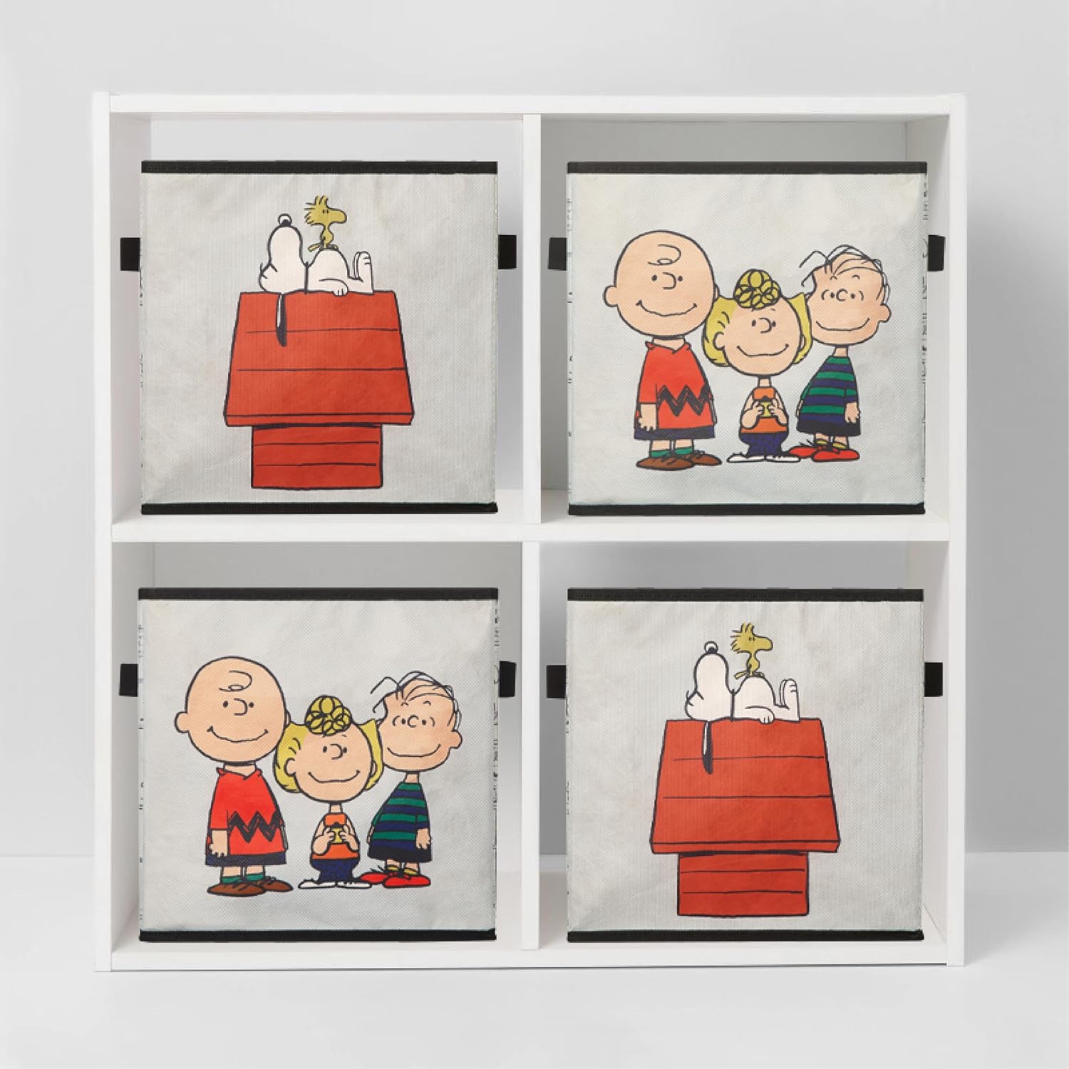 Idea Nuova Storage Cubes for Kids,2 Pack Collapsible Fabric Bins with Handles, Organizer Boxes for Bedroom, Playroom & Nursery,Peanuts