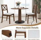 COSTWAY Wood Dining Chairs Set of 2, Upholstered Farmhouse Modern Dining Room Chairs with Backrest and 400LBS Capacity for Kitchen (Brown)