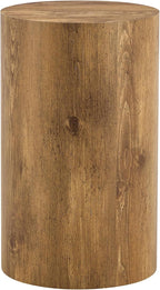 Wooden End Table Round Side Table Imitation Marble Grain Coffee Table Modern Bedside Nightstand Table for Living Room,Office, Apartment,Fully Assembled