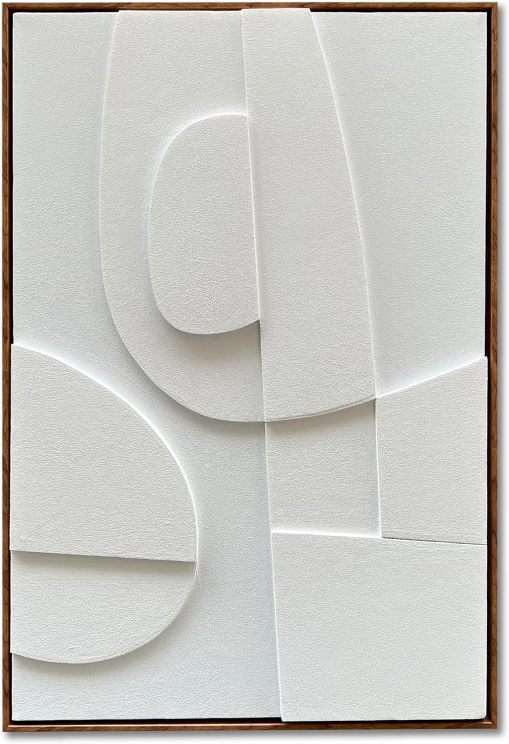 NANKAI Art Hand-Painted Three-Dimensional White Texture Art Modern Minimalist Decorative Oil Painting for Home, Office, Corridor and Wall Decoration 36x24 Inches (with Solid Wood Exterior Frame)