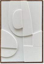 NANKAI Art Hand-Painted Three-Dimensional White Texture Art Modern Minimalist Decorative Oil Painting for Home, Office, Corridor and Wall Decoration 36x24 Inches (with Solid Wood Exterior Frame)