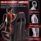 ECOTOUGE Gaming Chair, Ergonomic Computer Gamer Chair with Massage Lumbar Support & Rocking High Back, 360° Swivel Video Game Chair for Gaming or Office, Height Adjustable (Red)