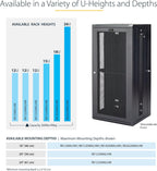 StarTech 4-Post 18U Wall Mount Network Cabinet w/ 1U Shelf, 19" Wall-Mounted Server Rack Kit for IT / Data Computer Equipment, Ships Fully Assembled