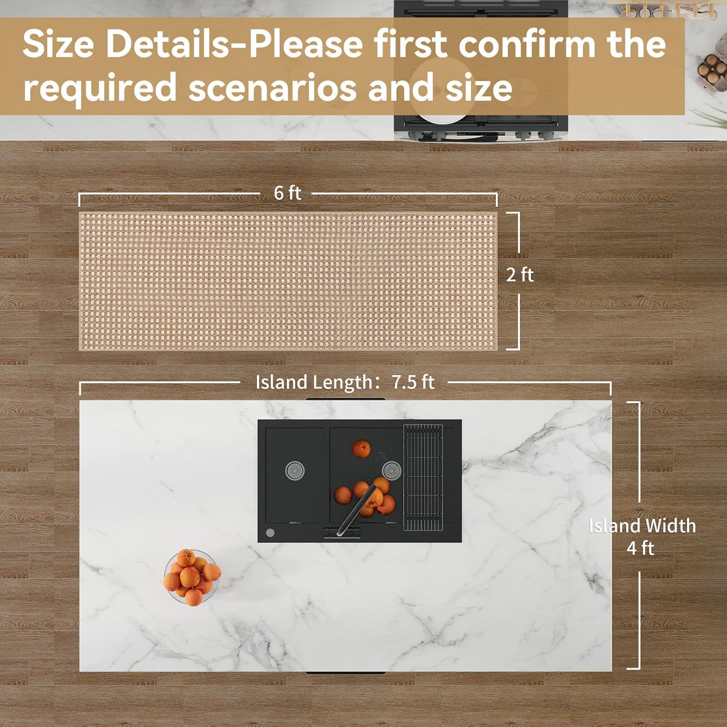YDKGL 2x6 ft Kitchen Runner Rug Mat Non Slip Boho Woven Hallway Runner Washable, Soft Long Entryway Laundry Hall Floor Runners Rugs Carpet for Indoor Backdoor Bedroom Kitchen Living Room, Brown