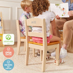 ECR4Kids Hideaway Chair, Kids Furniture, Honey/Antique White, 2-Pack
