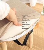 Square Chair Cushion with Ties Non Slip 16 Inch Bar Stool Cushion Cover Seat Cushions Breathable Stool Cushions Removable Cover Washable Chair Pads (Brown, 16x16x2 in)