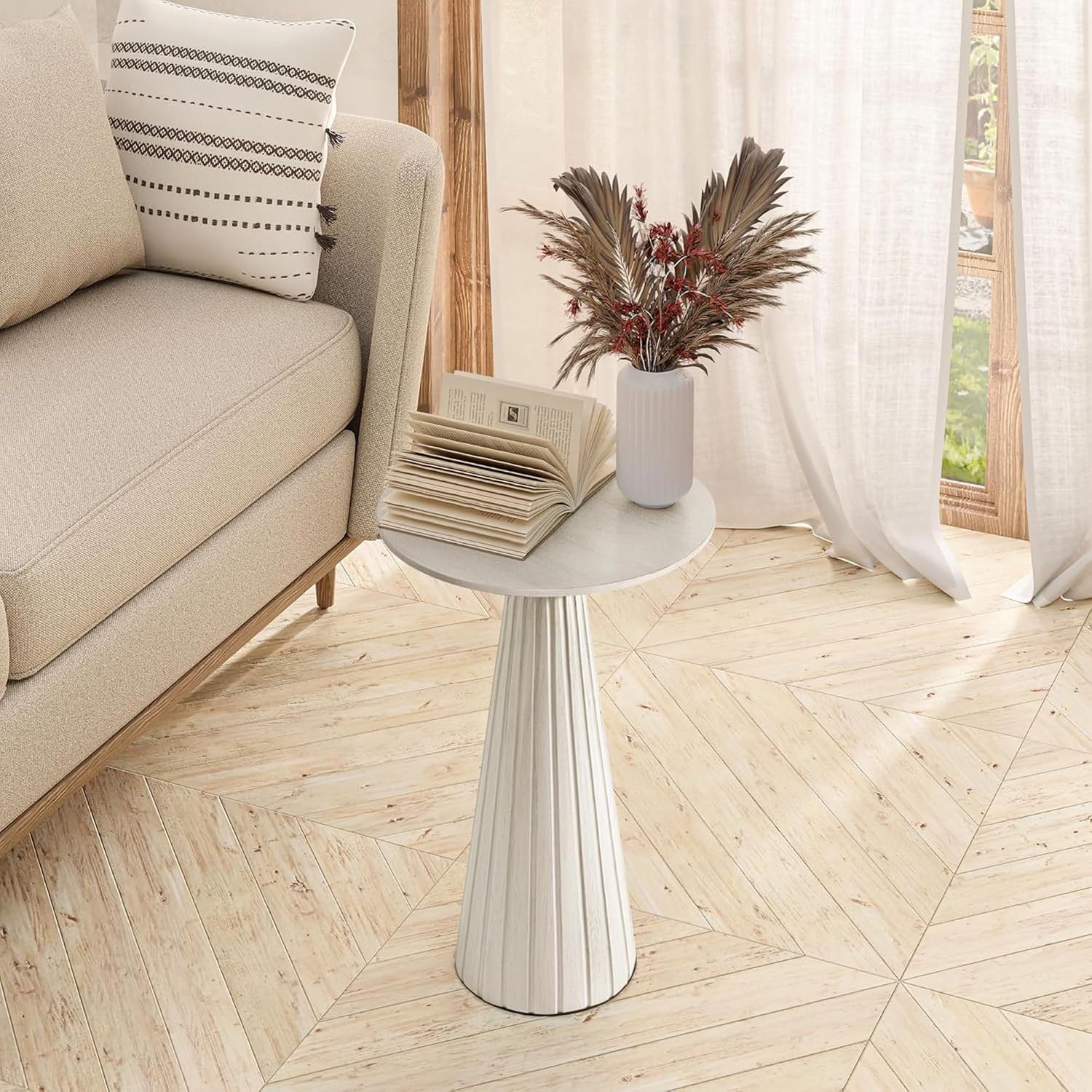 COZAYH Pedestal Small Drink Round Martini Table for Living Rooms or Bedrooms