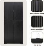 72'' Kitchen Pantry Storage Cabinet, Pantry Storage Cabinet with 3 Keyboard Drawers and 6 Door Shelves Adjustable, Freestanding Buffet Cabinet for Bathroom, Diningroom (Black)