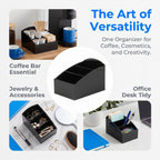 Acrylic Sugar Holder for Coffee Bar,Tea Bag & Sugar Packet Organizer(Black) | Elegant Acrylic Sugar Packet Holder for Coffee Bar: Desktop Decor for Home,Hotel,or Cafe use.