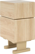 Christopher Knight Home Aurl Storage End Table, Tall Side Table, Robot Design, Rotating Tabletop, 2 Storage Drawers, Spacious Space for Organize, Wooden Nightstand for Living Room Bedroom, Natural