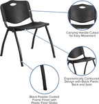 EMMA + OLIVER 880 lb. Capacity Black Plastic Stack Office Side Chair