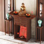 Buddhist Altar Cabinet, Floor Puja Table for Spiritual, Meditation Altar with Drawer, Buddhist Shrine Prayer Stand, for Living Room, Bedroom, Office, Bathroom(65*40*108cm/25.6*15.7*42.5in)