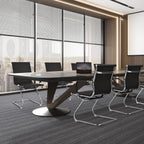 Tangkula Office Guest Chair Set of 2, Heavy Duty Reception Chairs Conference Room Chairs with Protective Arm Sleeves & Sled Base, Modern PU Leather Classic Mid Back Guest Chairs no Wheels