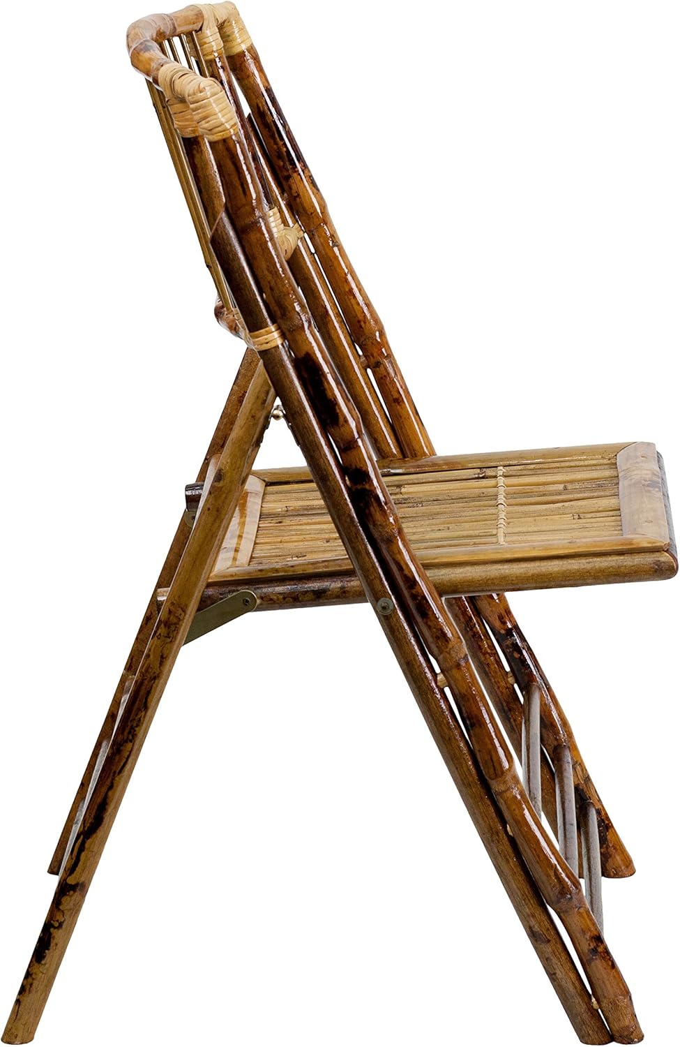 Flash Furniture Folding Bohemian Bamboo Chairs with Curved Backs, Modern Bamboo Folding Dining Chairs, 300 lb. Static Weight Capacity, Set of 2