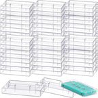 Wenqik 60 Pcs Audio Cassette Tape Cases Plastic Blank Voice Recording Cassette Tape Holder Clear Music Box Organizer Audio Storage Products for Art Collection