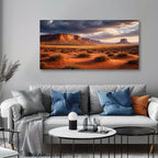 30"x 60" Canvas Wall Art Red Desert Mesa Landscape Dramatic Clouds Golden Light Framed Pictures Painting Prints Large Wall Art for Living Room Bedroom Abstract Home Wall Decor Artwork