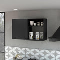 Oklahoma 2 Wall Cabinet - 2 Door Stackable, Black - Pantry Storage for Small Kitchens