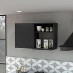 Oklahoma 2 Wall Cabinet - 2 Door Stackable, Black - Pantry Storage for Small Kitchens