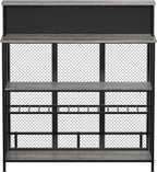 GDLF Home Bar Unit Mini Bar Liquor Cabinet with Storage and Footrest for Home Kitchen Pub (Grey)